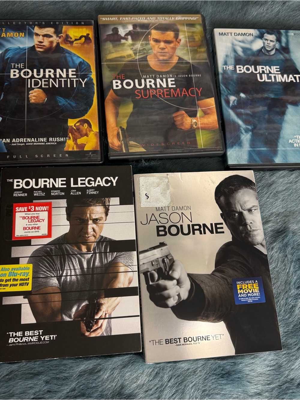 The Bourne Collection DVD Set Lot Bundle